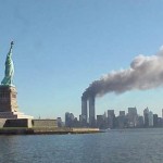 Blick auf World Trade Center Blick auf World Trade Center und Freiheitsstatue
